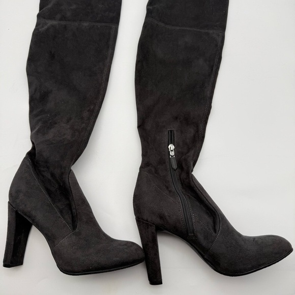 SAM EDELMAN KENT over the knee heeled suede boot dark grey - Picture 4 of 16